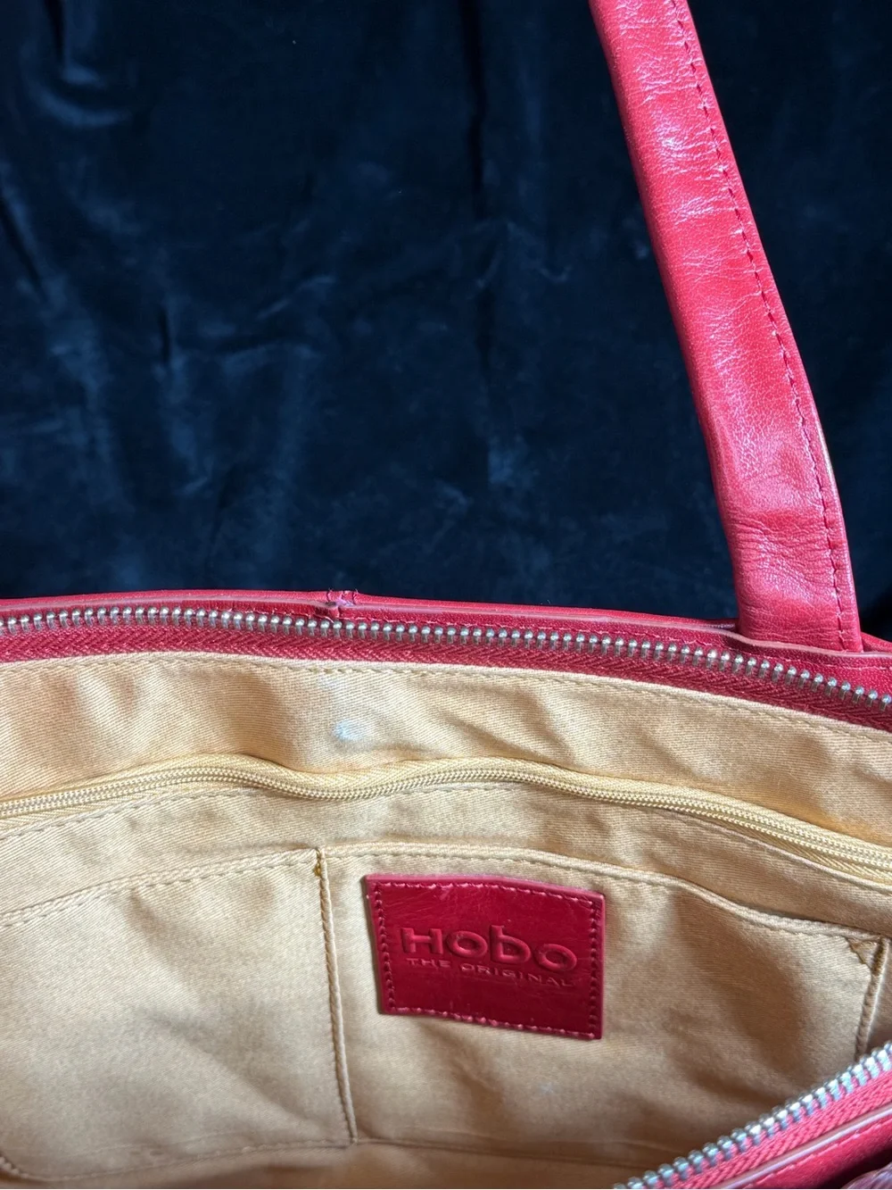 HOBO Red Leather Tote Laptop Bag